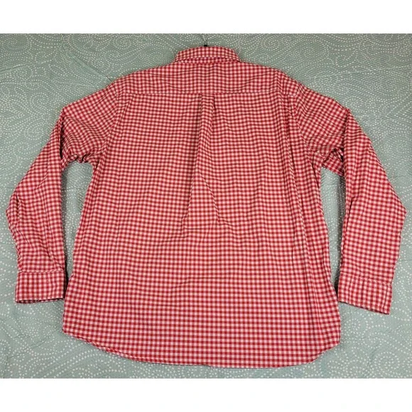 Vineyard Vines Mens L On-The-Go Performance Gingham Shirt Red White 1W011301 - Picture 5 of 9